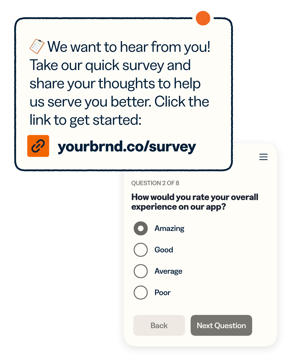 Bitly short link to customer satisfaction survey