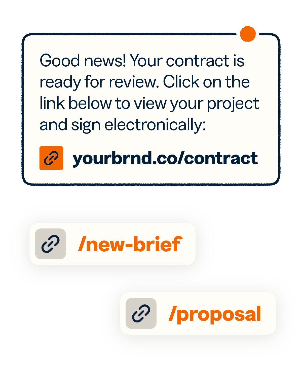 Text message featuring a custom short link