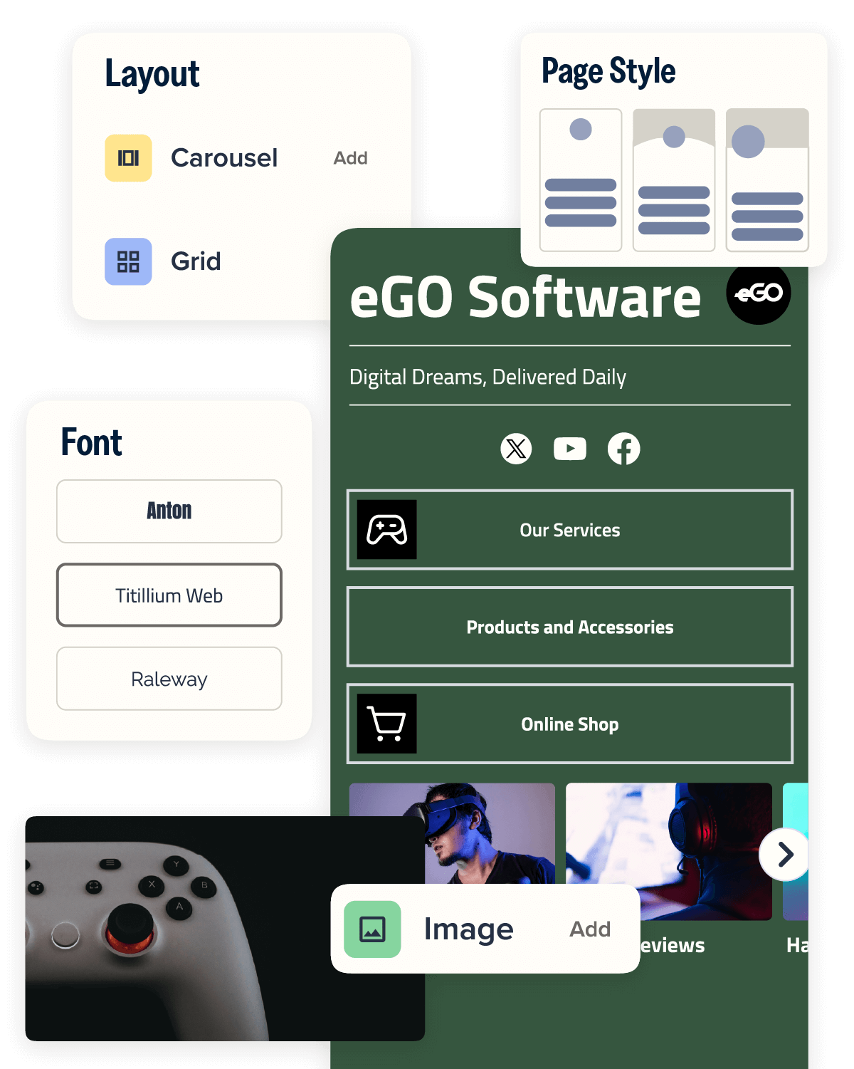 Customizable link-in-bio page