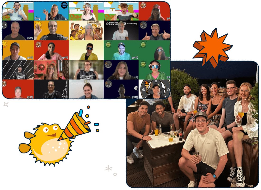 Image of the Bitly team and various settings