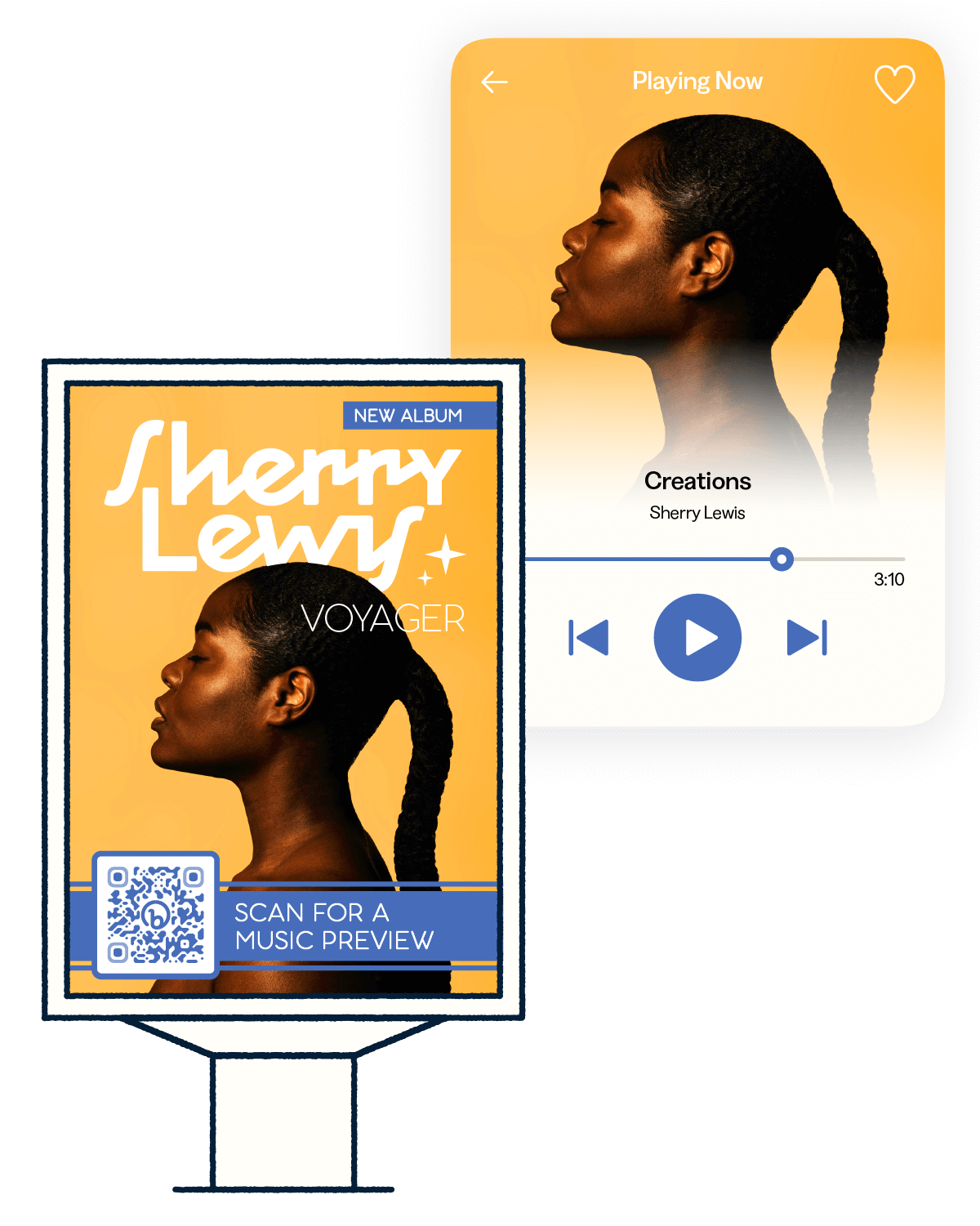 QR Code example for a music preview