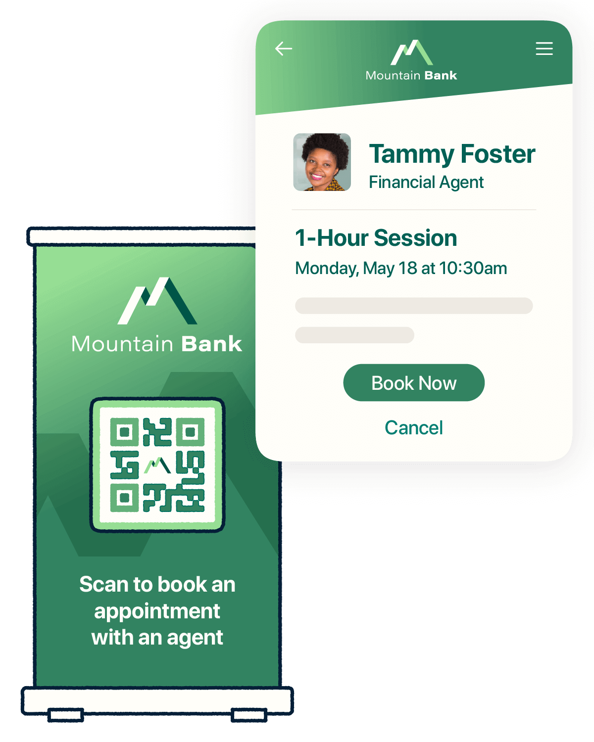 QR code to book an appointment with a financial agent