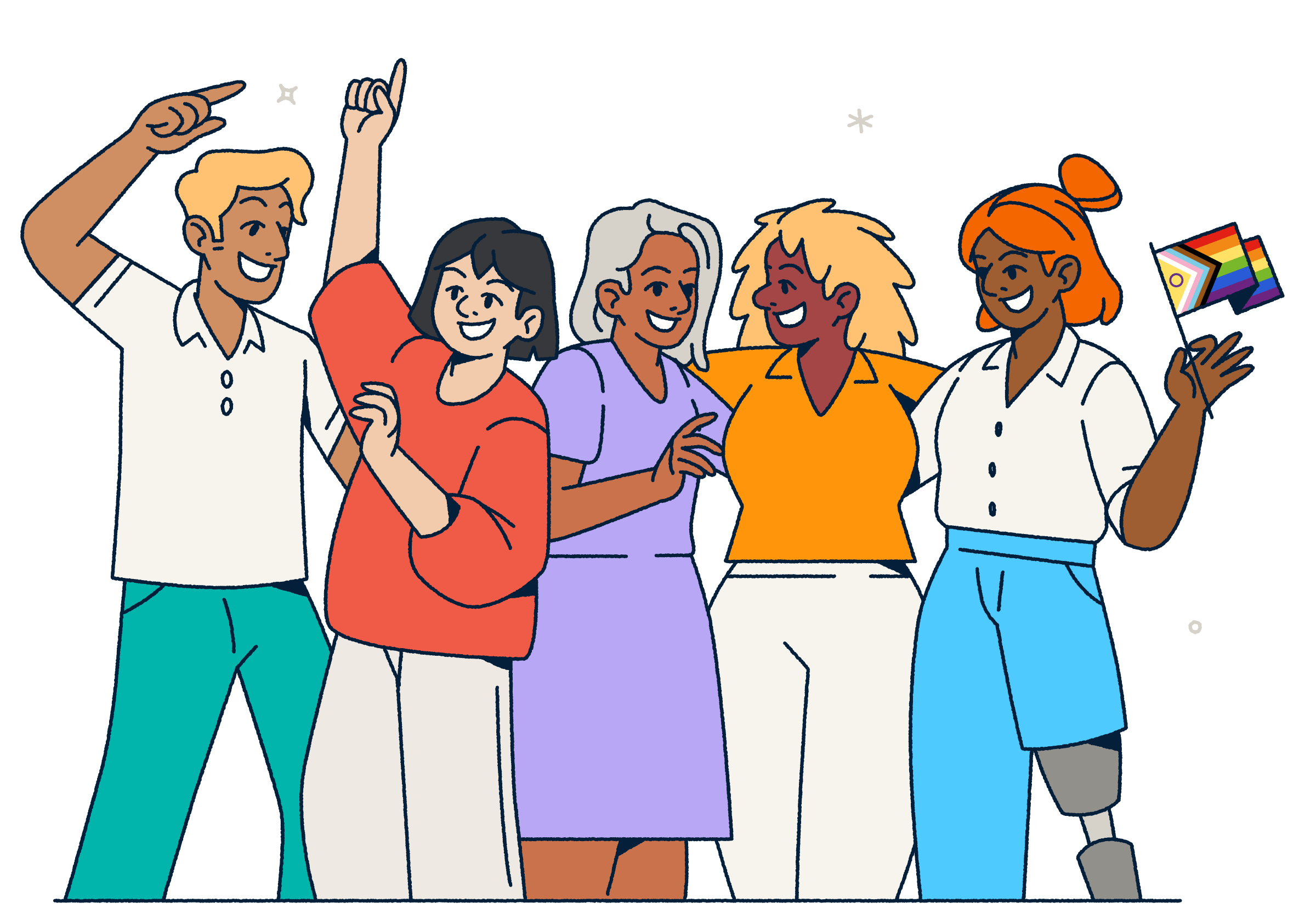 Diversity represented in drawings of Bitly's staff