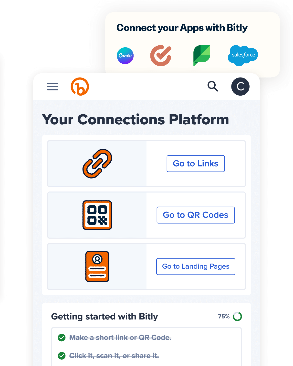Bitly Connections Platform dashboard view