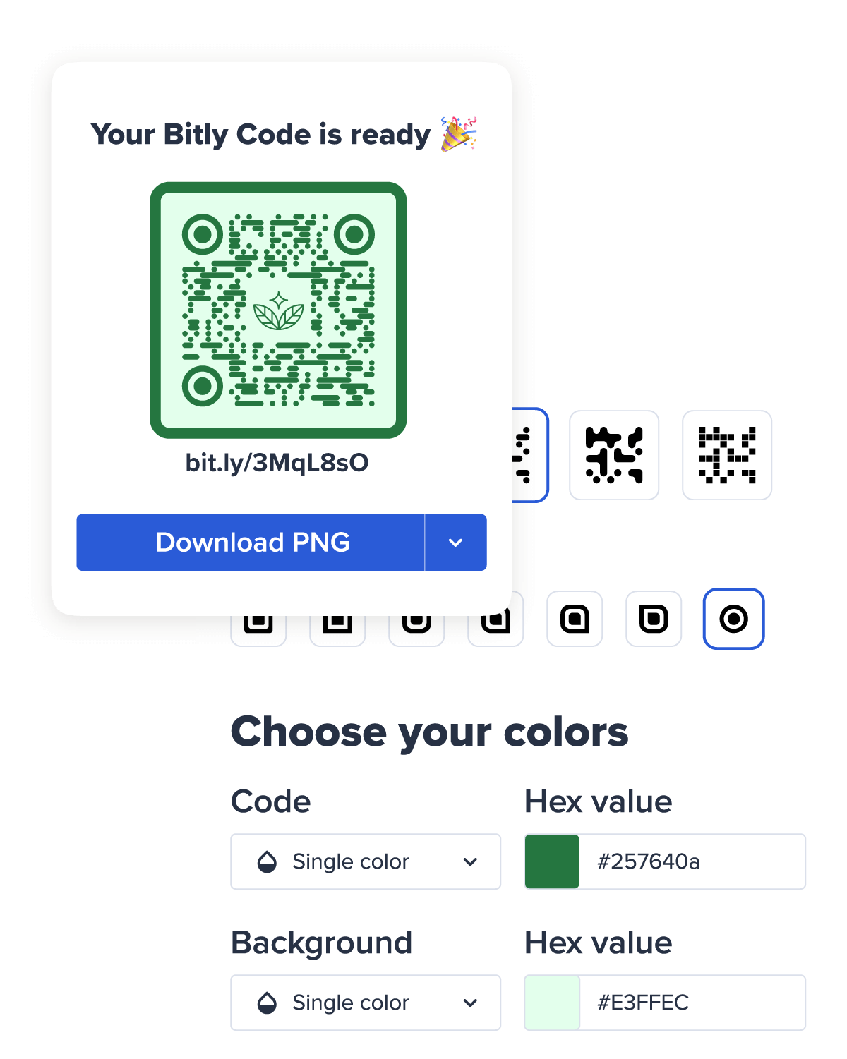 Bitly Custom QR Code UI
