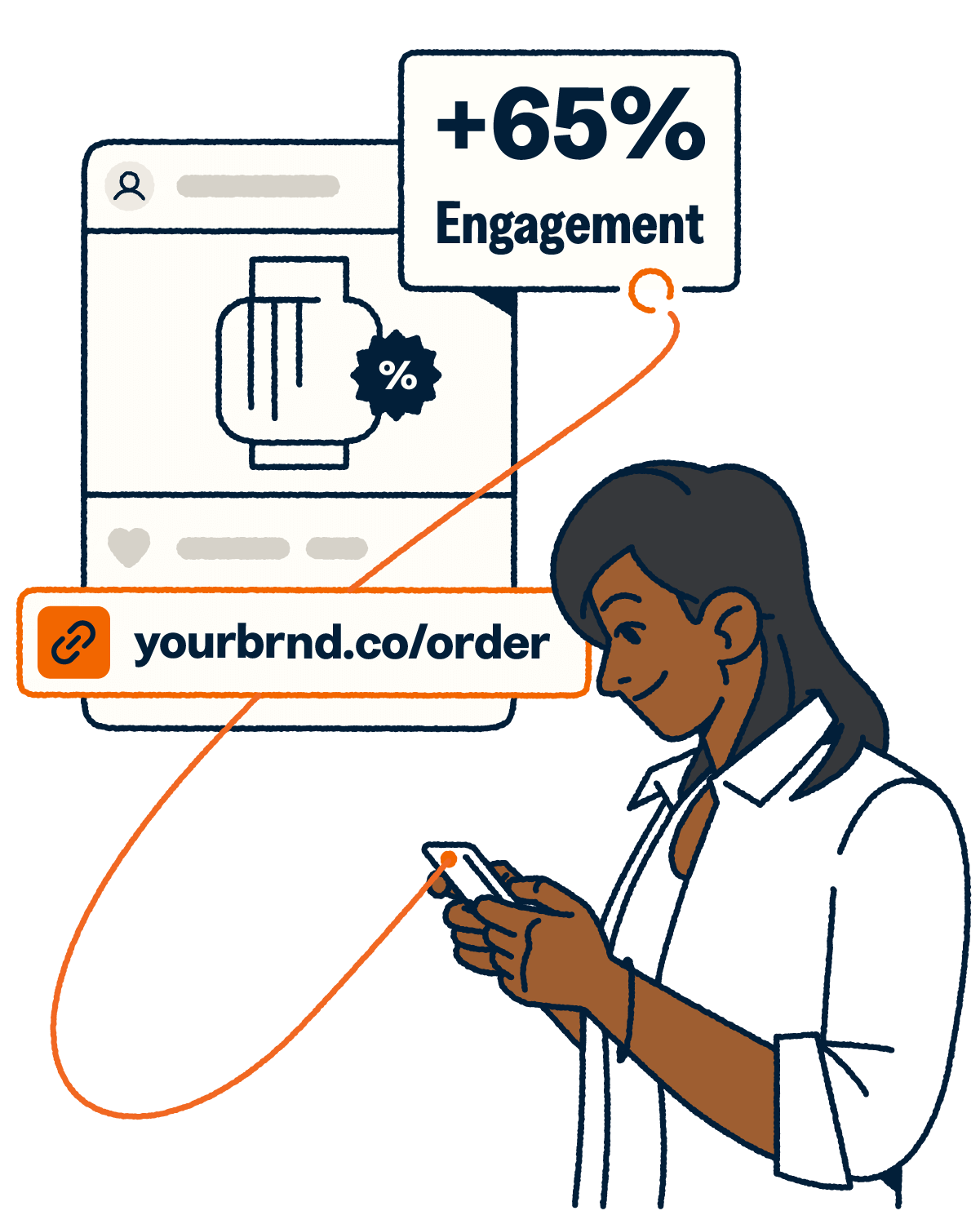 Person checking engagement stats