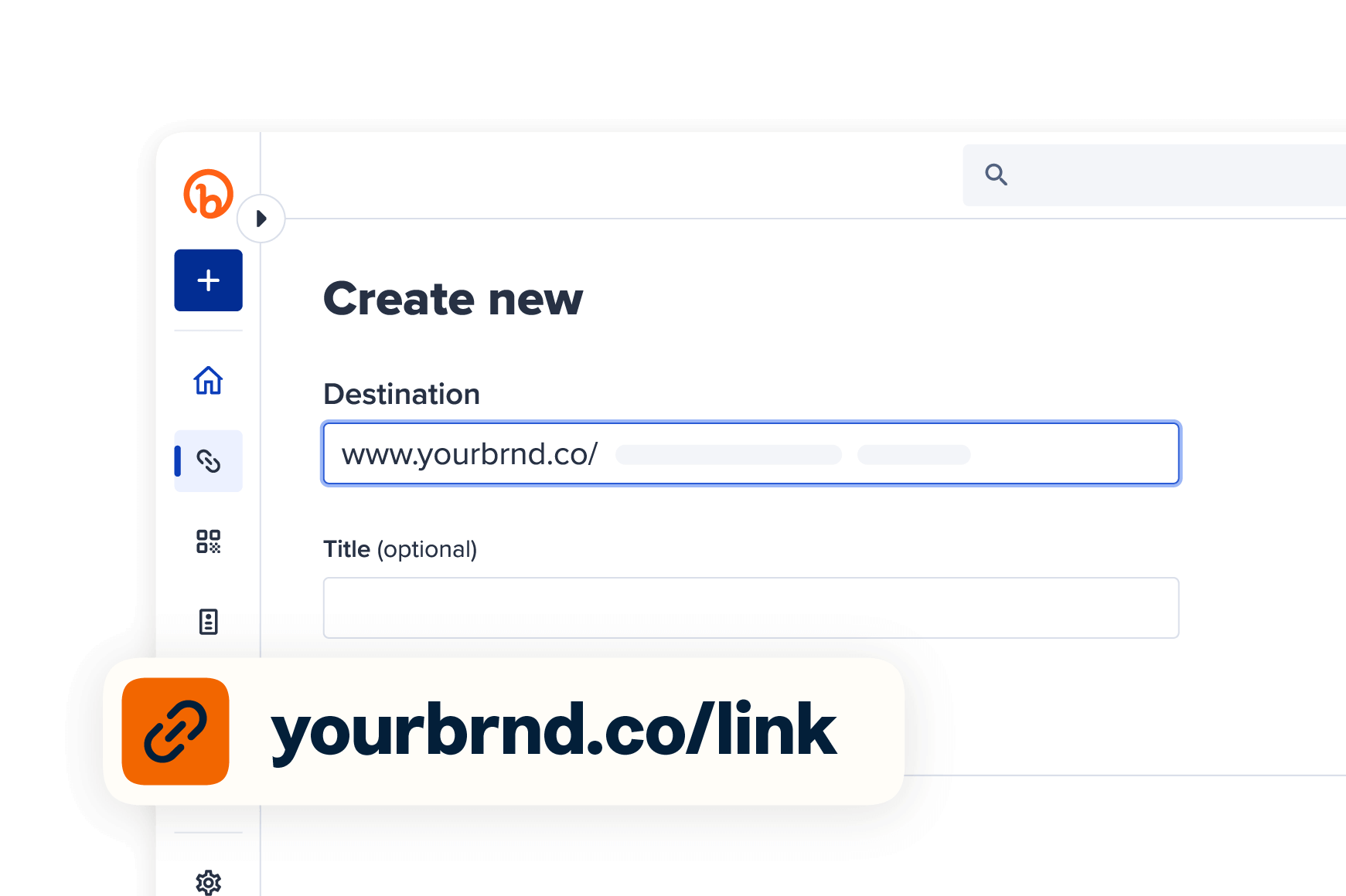 Dashboard example of a short link