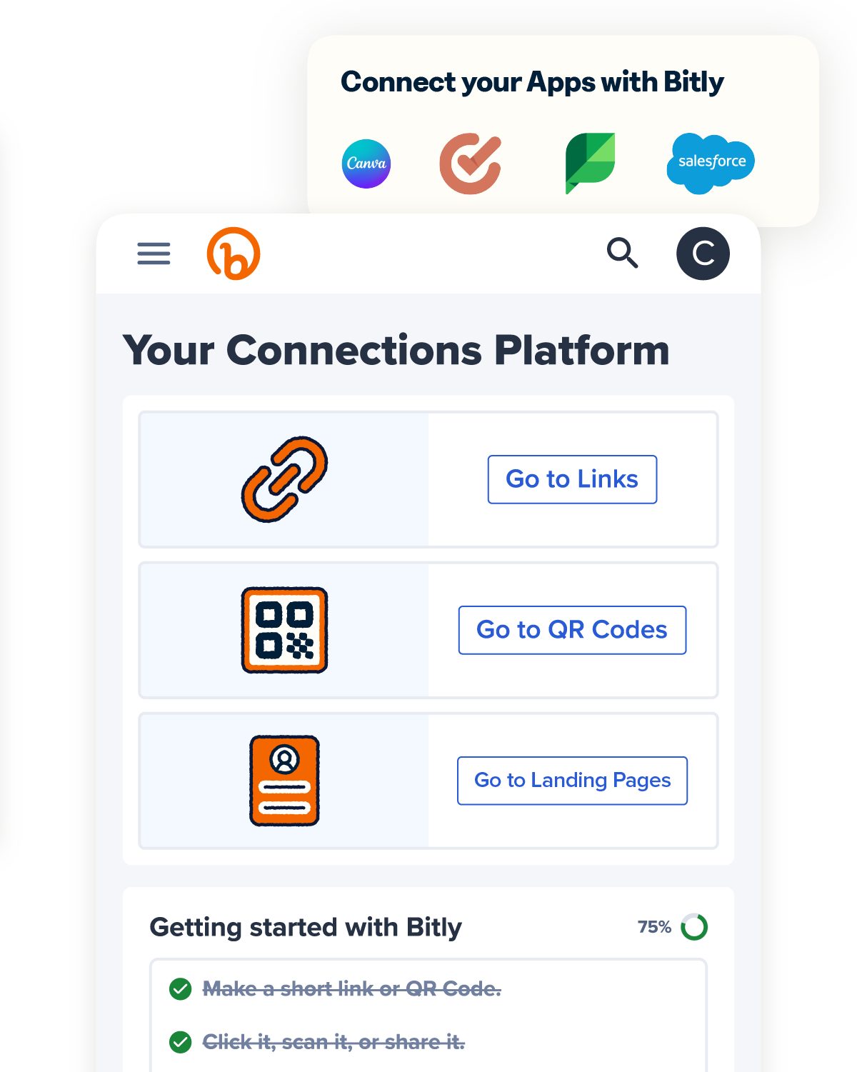 View inside the Bitly Connections Platform