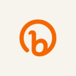 Logomark orange over white background