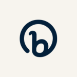 Logomark blue over white background