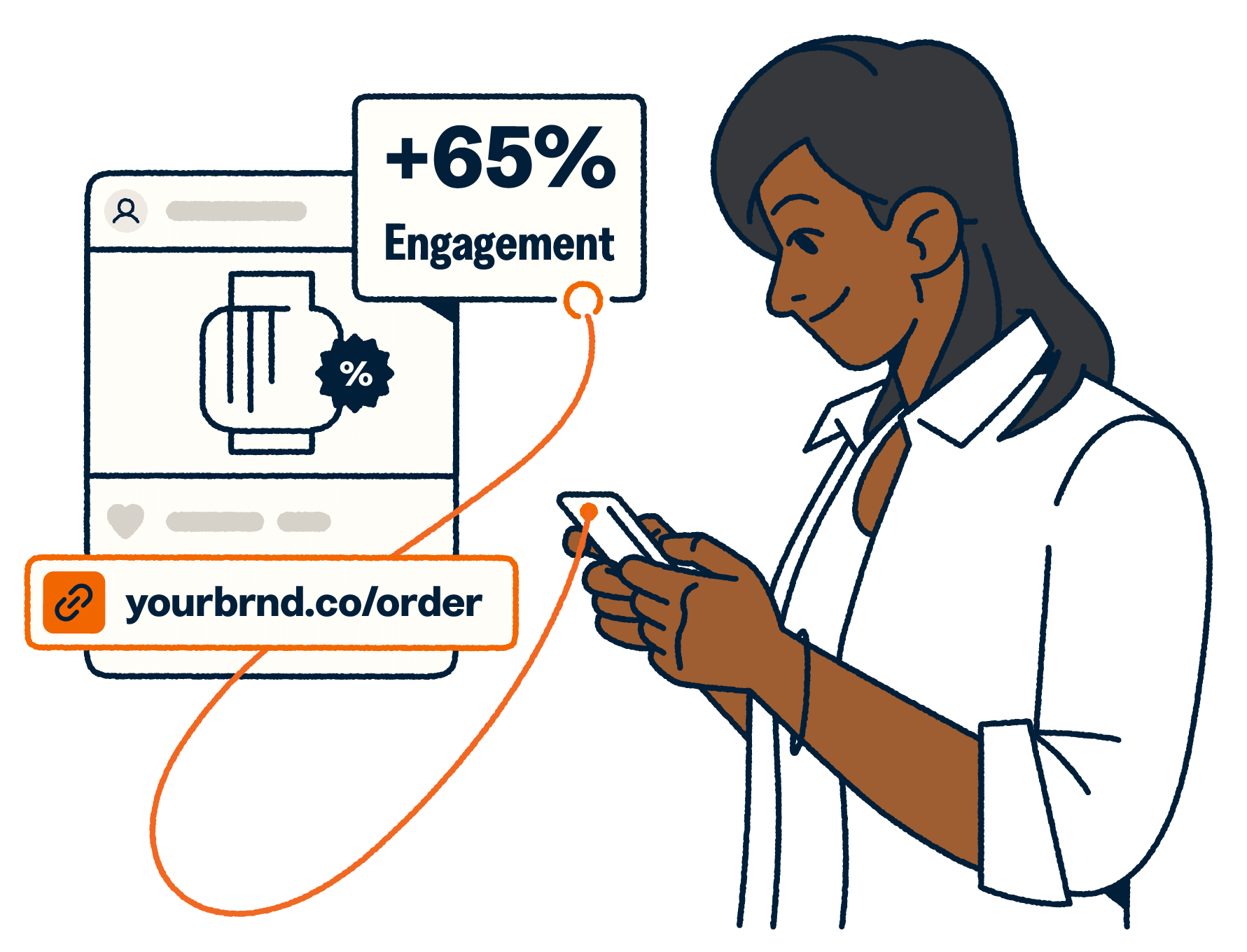 Person checking engagement stats